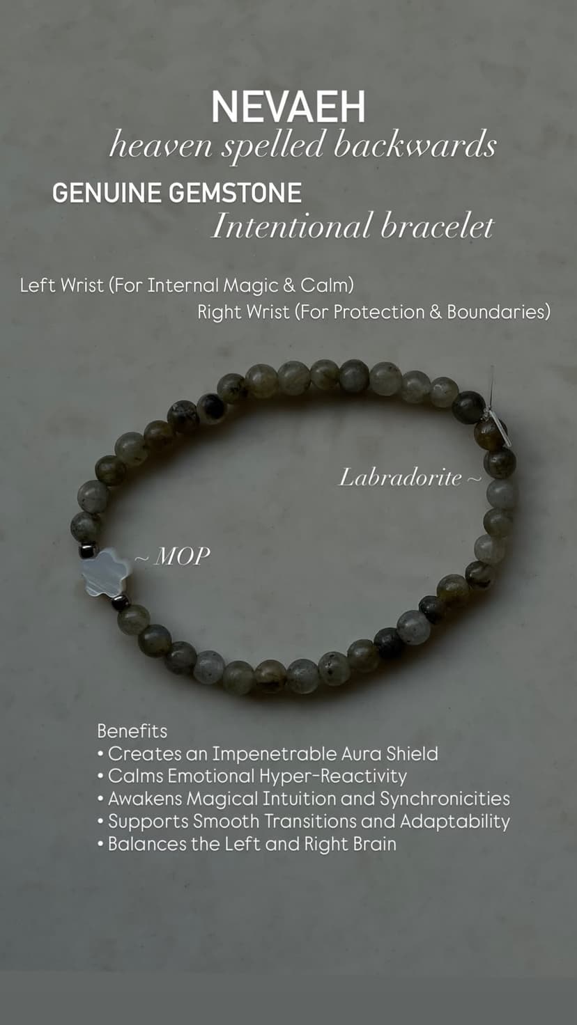 Labradorite MOP Flower Gemstone Healing Bracelet
