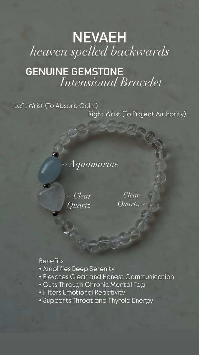 Aquamarine Clear Quartz ~ Healing Gemstone Bracelet