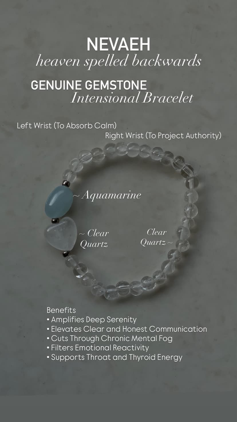 Aquamarine Clear Quartz ~ Healing Gemstone Bracelet