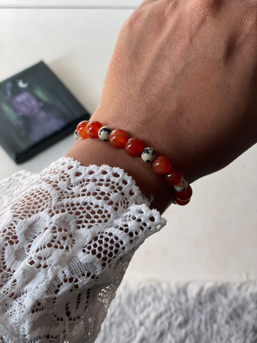 Carnelian Dalmatian ~ Healing Gemstone Bracelet