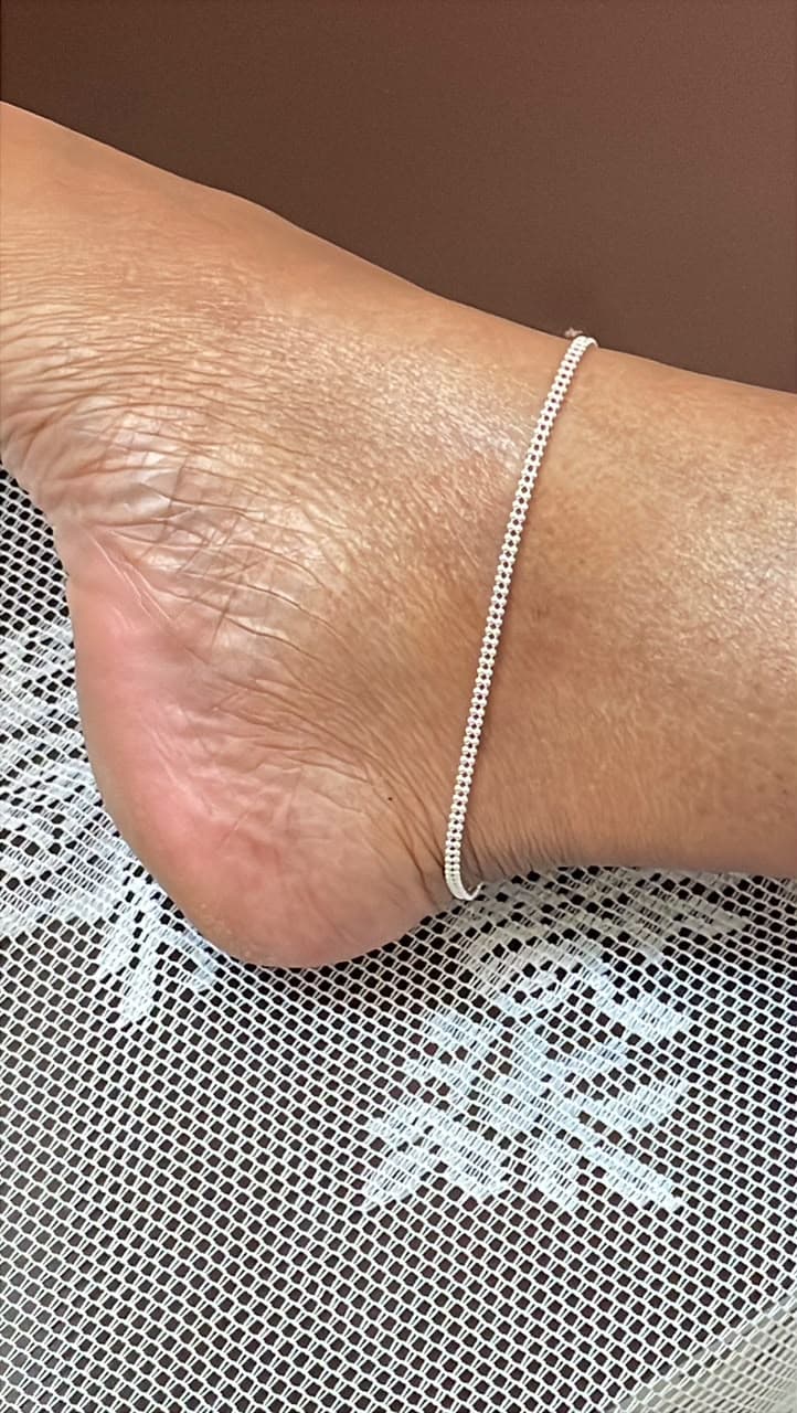 Anklet Double Beads Chain (Single Piece) ~ Silver 925