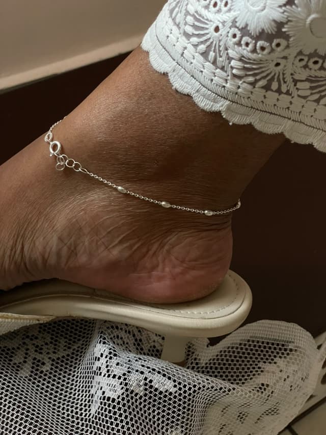 Anklet Ball Chain Dainty (Single) ~ Silver 925