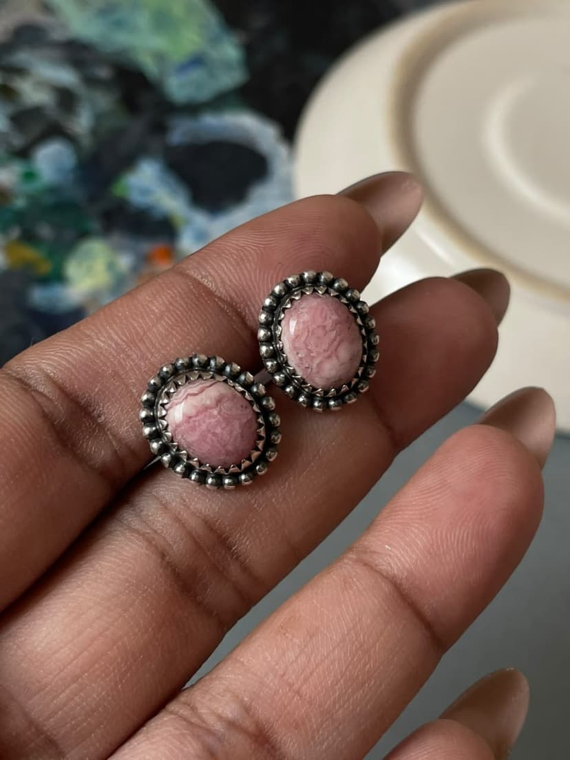 Rosaline Oval Studs ~ Silver 925